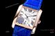 Swiss Grade Cartier Tank MC Automatic watch  Rose Gold Blue Leather Strap (4)_th.jpg